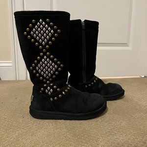 Studded gold and silver uggs
